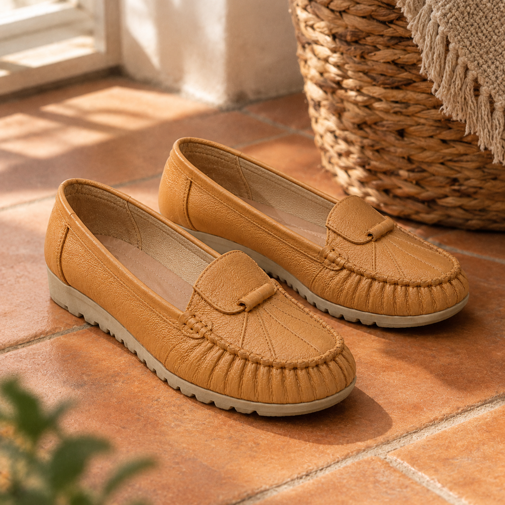 Messina Orthopedic Flats - Apricot - styled
