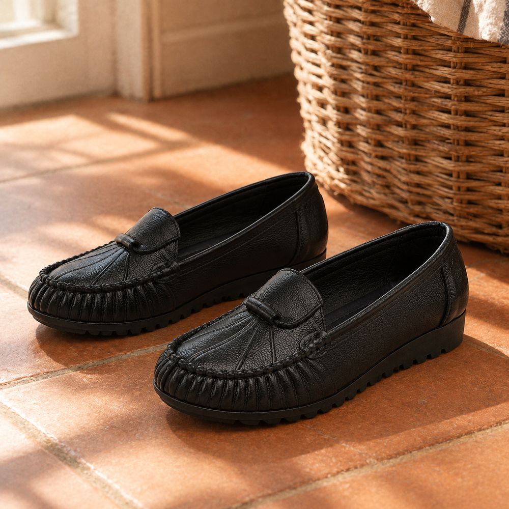 Messina Orthopedic Flats - Black - styled