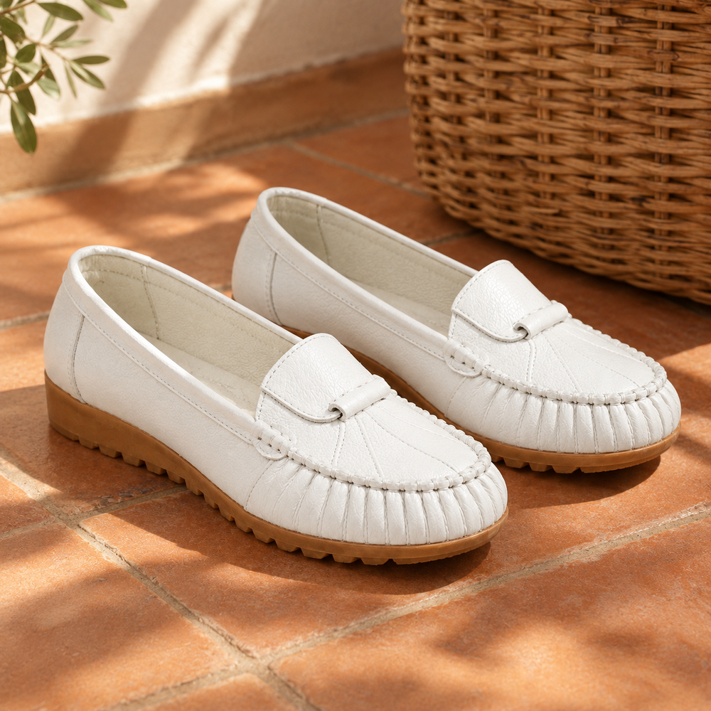 Messina Orthopedic Flats - White - styled