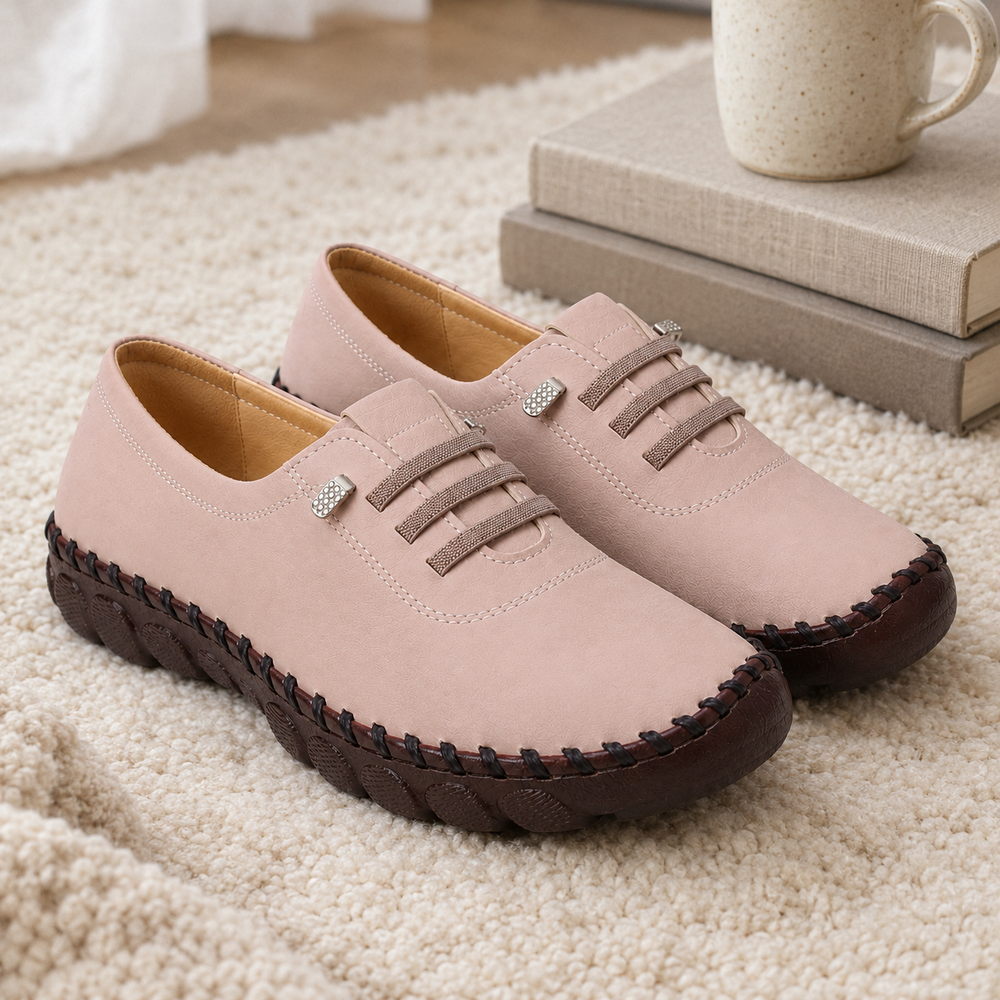 Modena Orthopedic Flats - Blush - styled