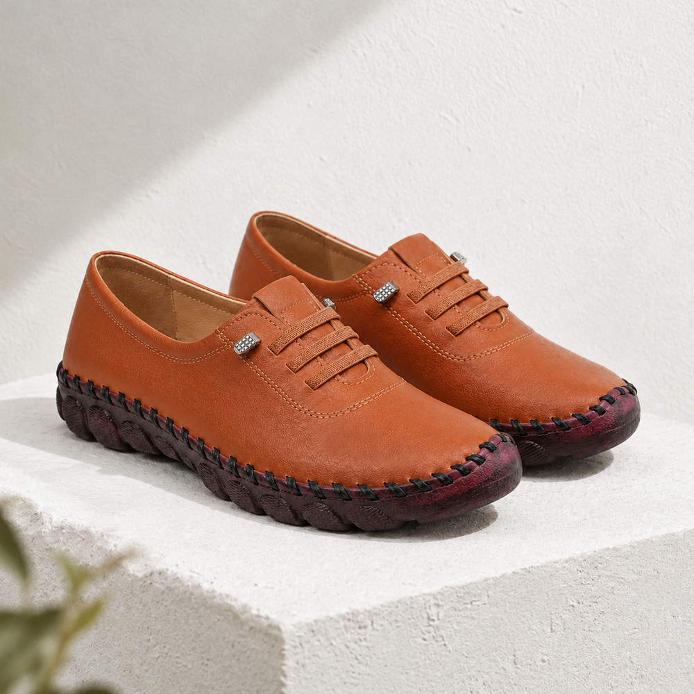 Padova Orthopedic Flats - Brown - styled