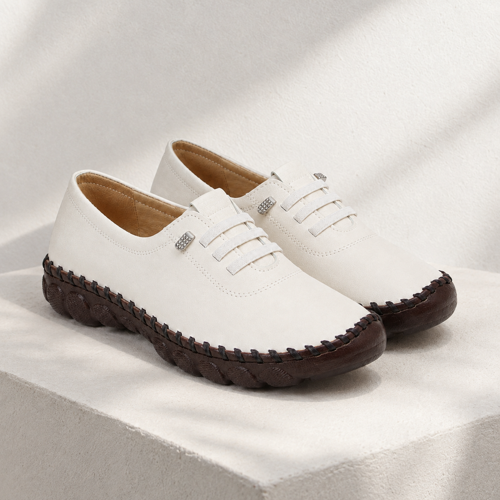 Padova Orthopedic Flats - Off-White - styled