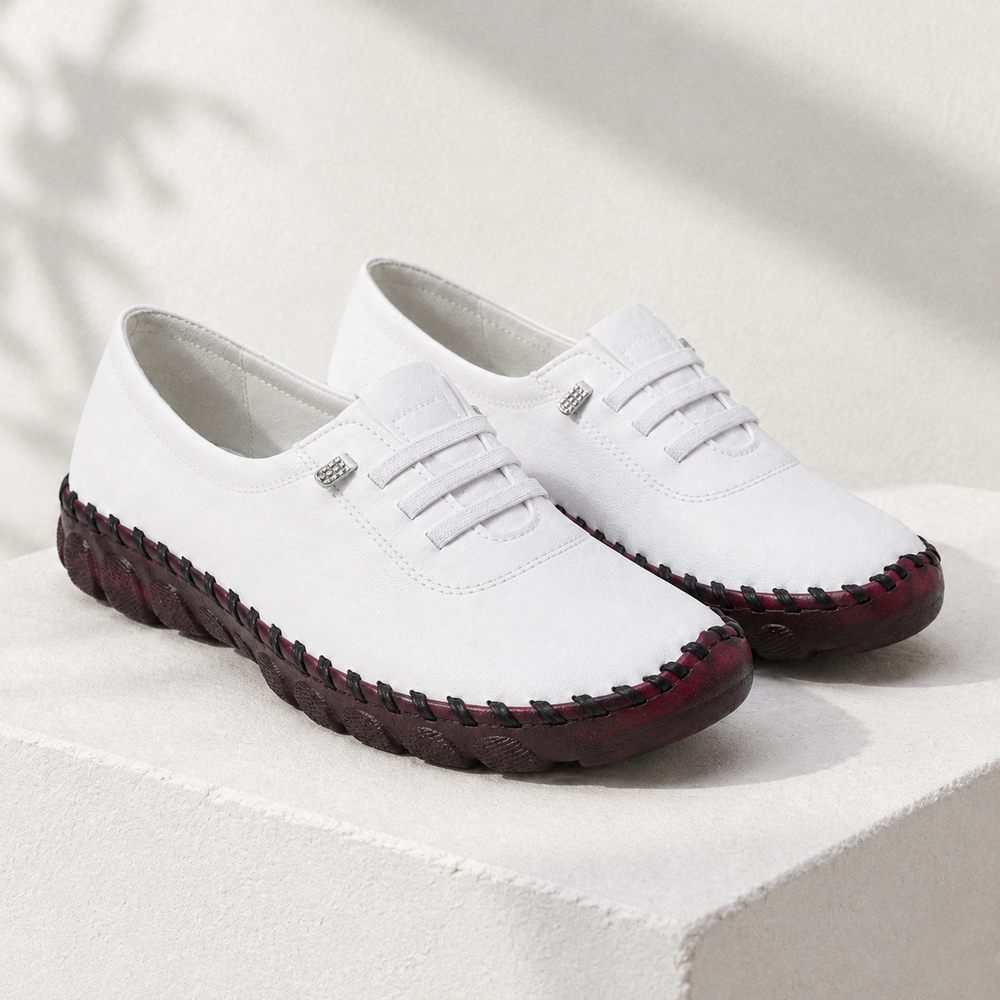 Padova Orthopedic Flats - White - styled