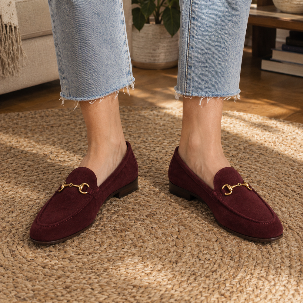 The Porto Orthopedic Loafers - Oxblood - on foot