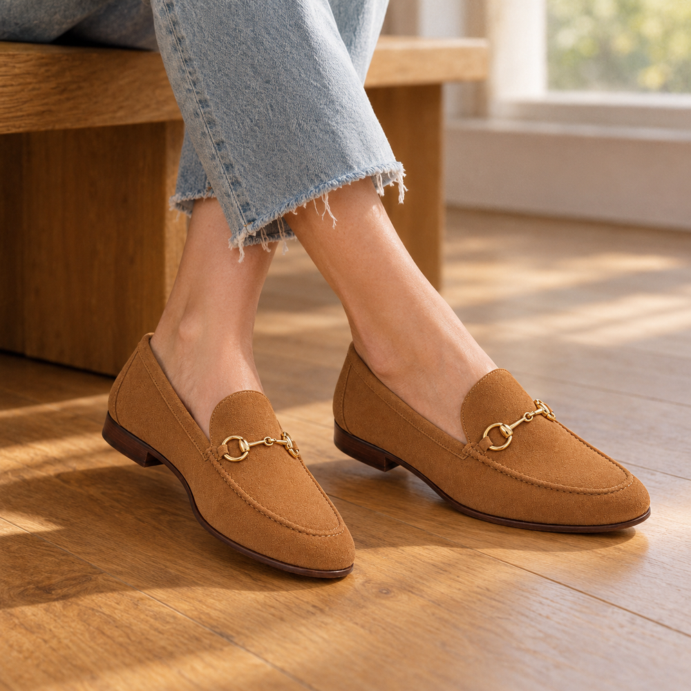 The Porto Orthopedic Loafers - Tan - on foot side
