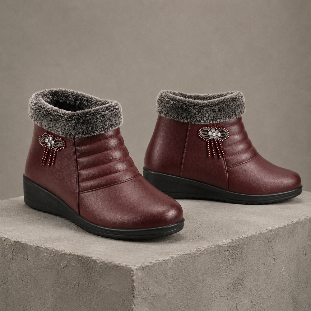 Positano Orthopedic Ankle Boots - Red - styled