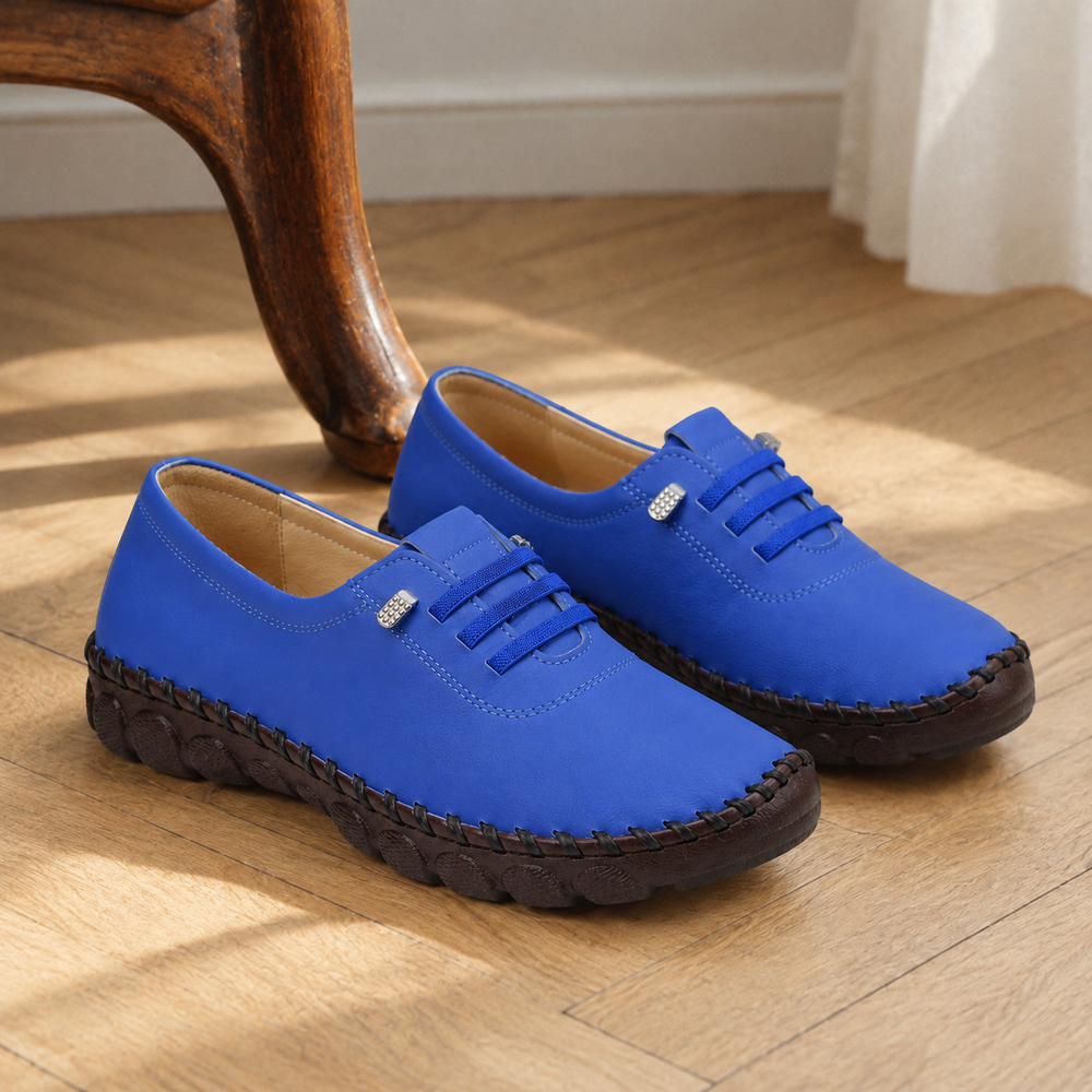 Rimini Orthopedic Flats - Blue - styled