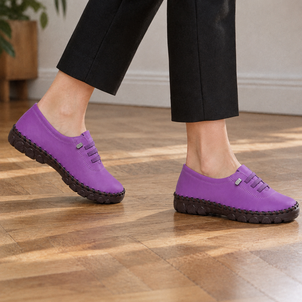 Rimini Orthopedic Flats - Purple - on foot side