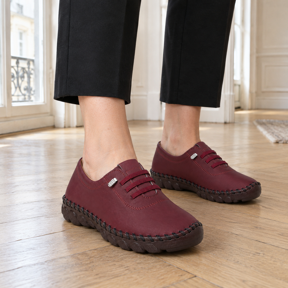 Rimini Orthopedic Flats - Wine - on foot