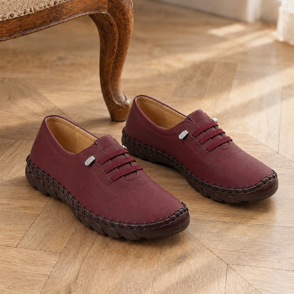 Rimini Orthopedic Flats - Wine - styled