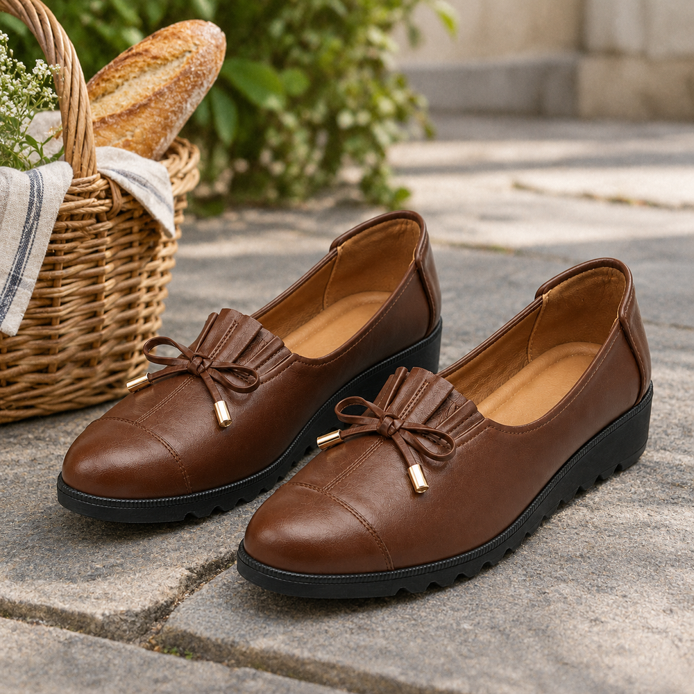 Sorrento Orthopedic Comfort Shoes - Brown - styled