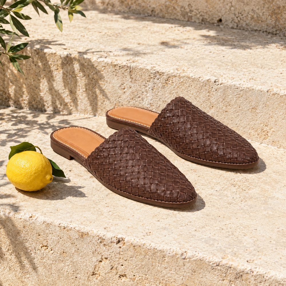 The Taormina Orthopedic Sandals - Chocolate - styled