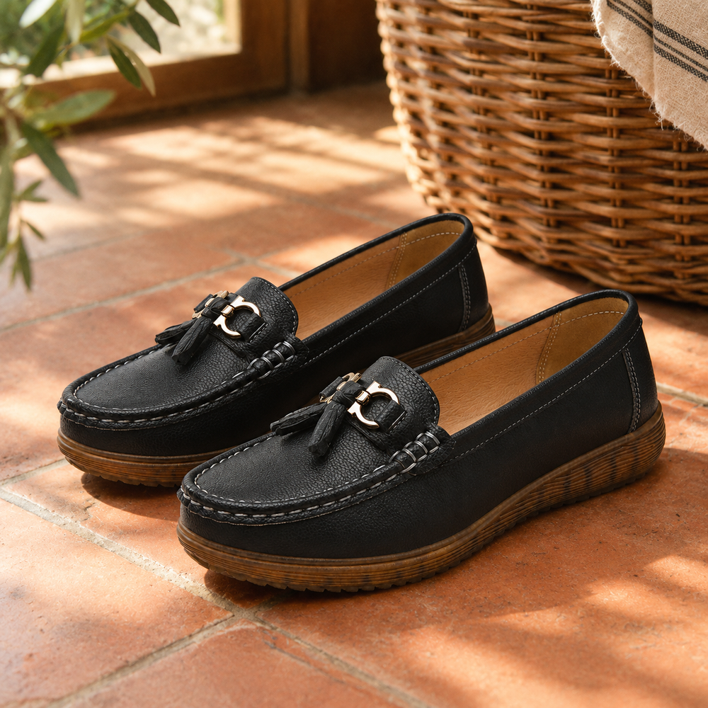 Tivoli Orthopedic Loafers - Black - styled