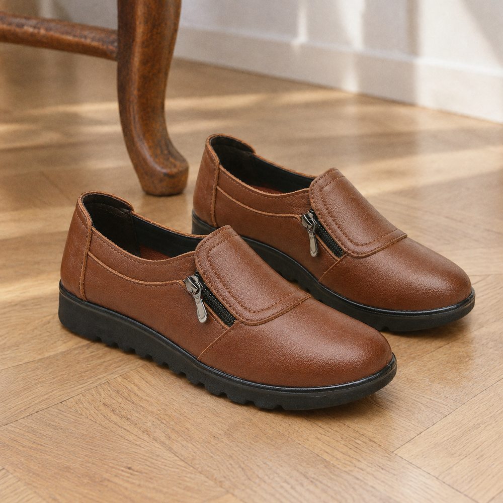 Trapani Orthopedic Flats - Brown - styled