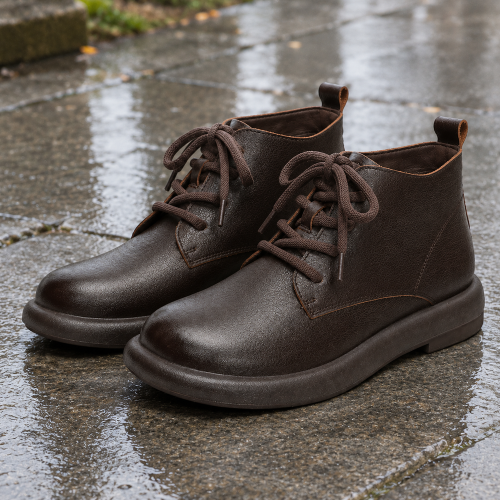 Treviso Orthopedic Ankle Boots - Brown - styled