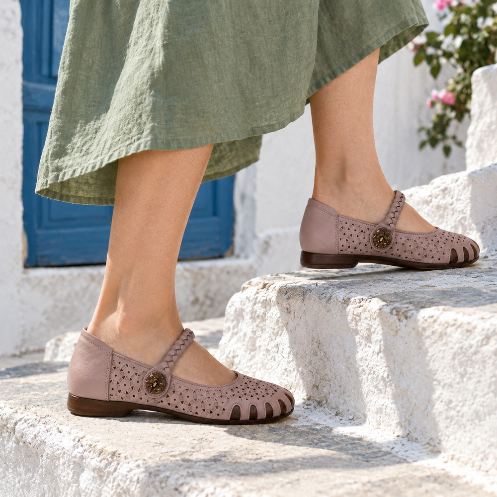 Viterbo Orthopedic Sandals - Khaki - on foot
