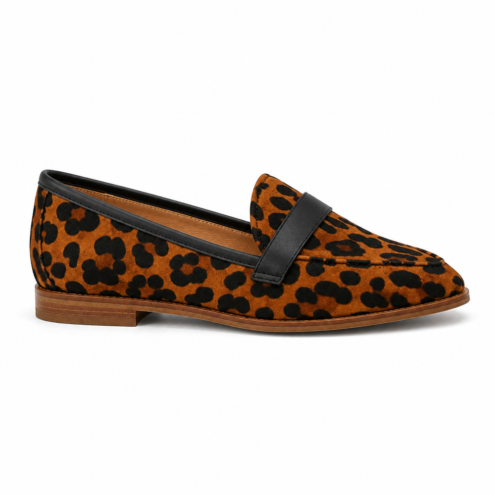 The Siena Orthopedic Loafers - Leopard - side view