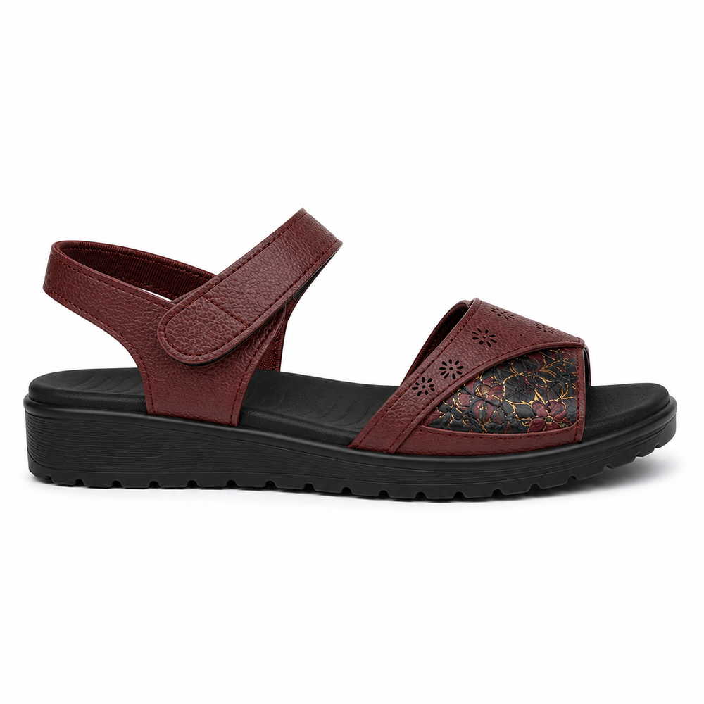 Spoleto Orthopedic Sandals - Wine - side view