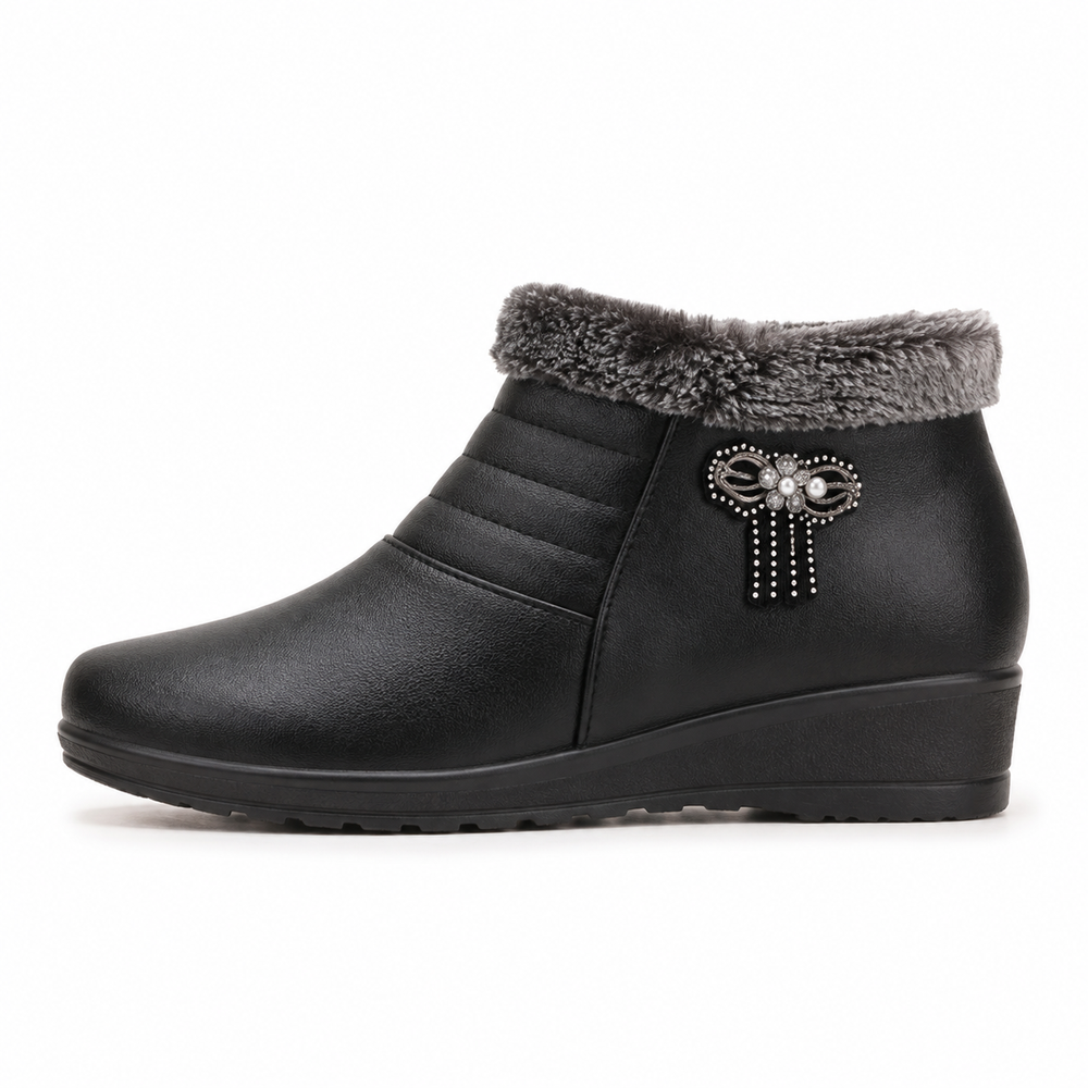 Positano Orthopedic Ankle Boots - Black - side view