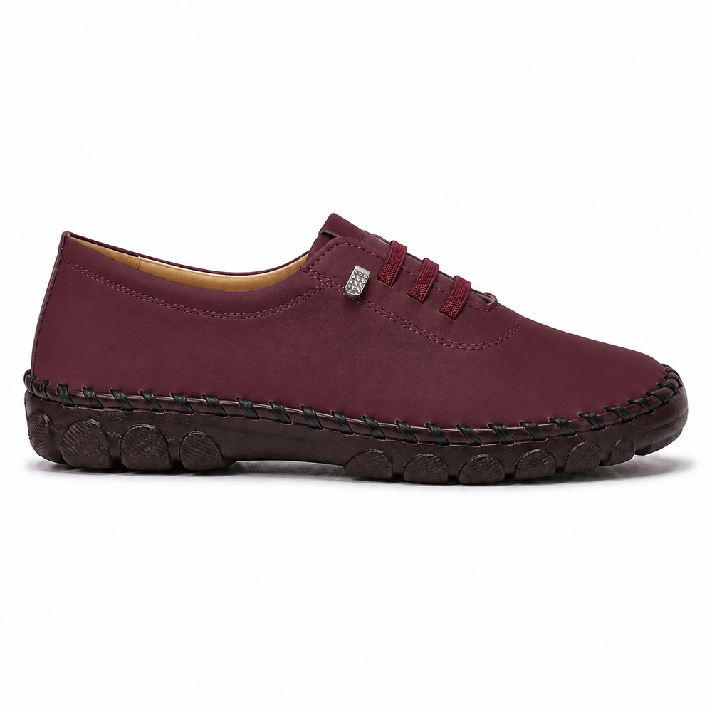 Rimini Orthopedic Flats - Wine - side view