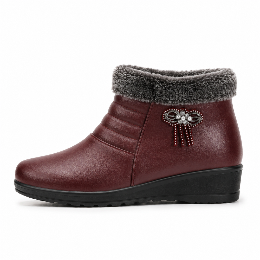 Positano Orthopedic Ankle Boots - Red - side view
