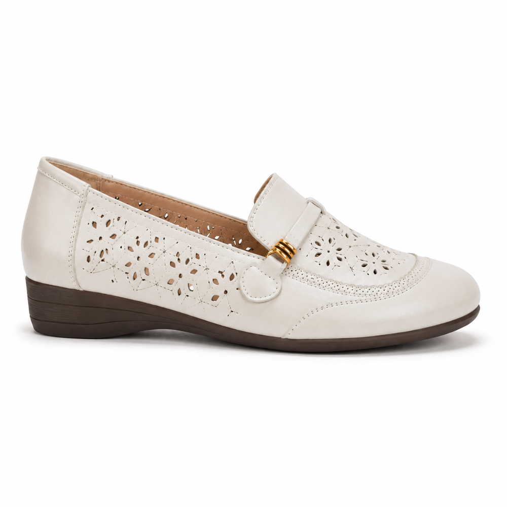 Catania Orthopedic Sandals - Cream - side view