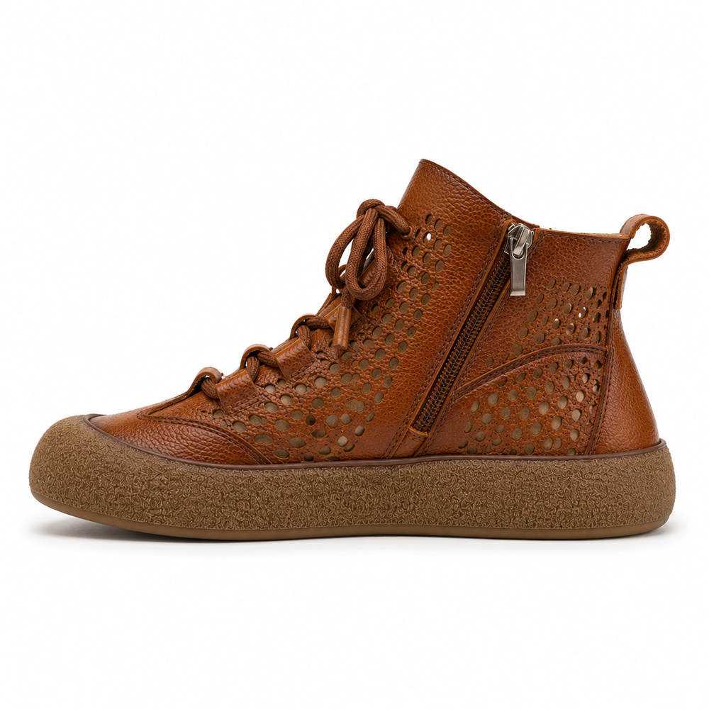 Ancona Orthopedic Ankle Boots - Brown - side view