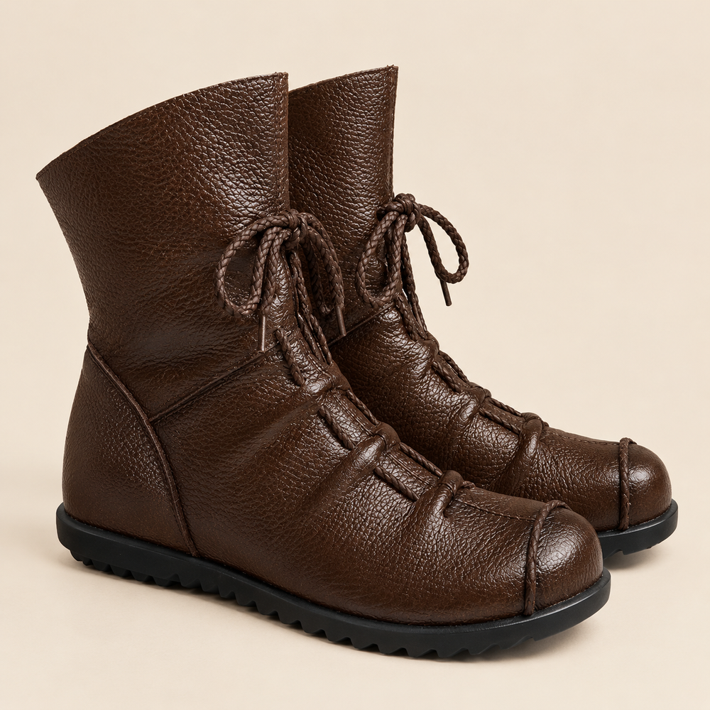 Cortona Lace-Up Boots in Chocolate