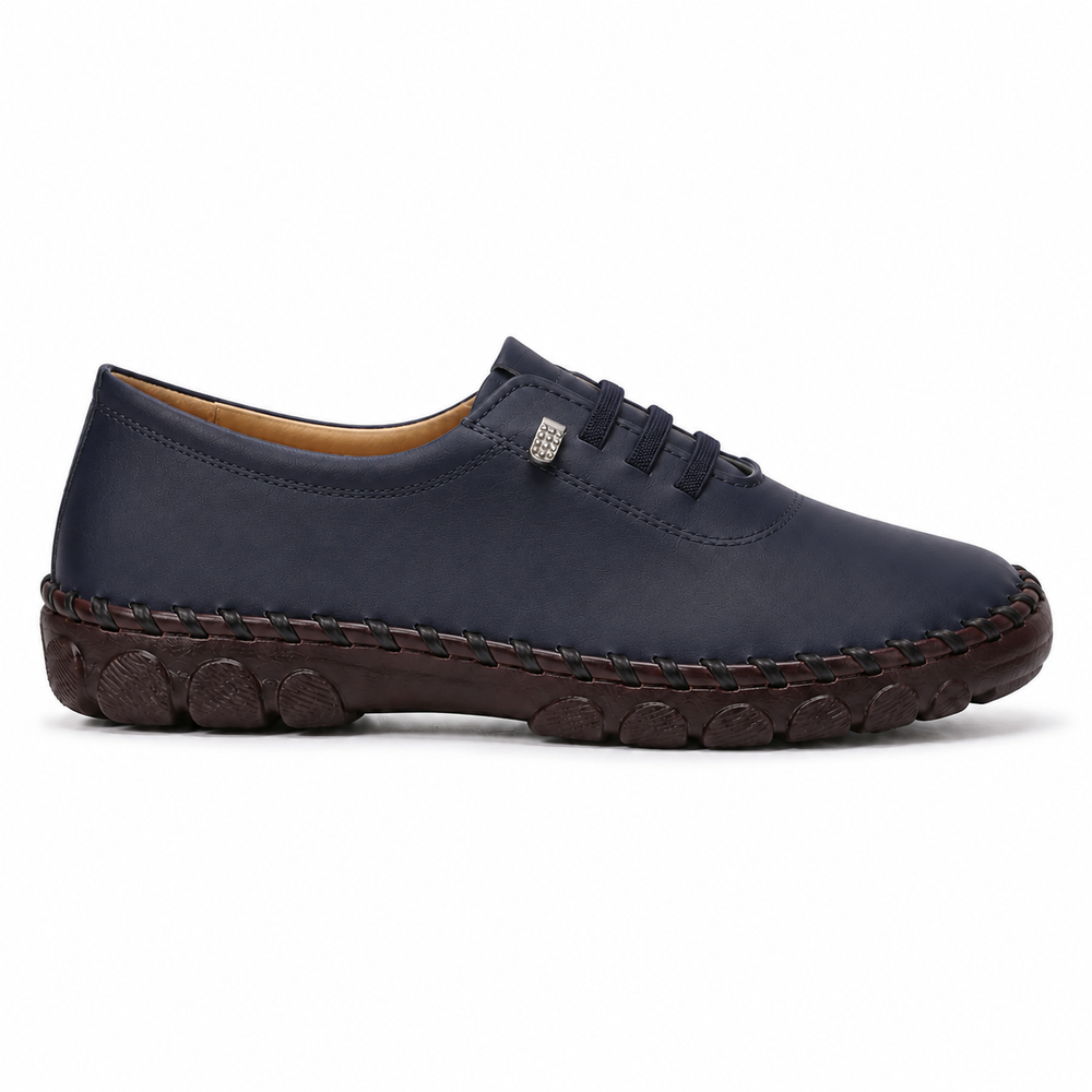 Rimini Orthopedic Flats - Navy - side view