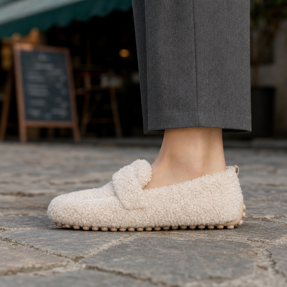 Bellagio Loafers in Cream (side view)