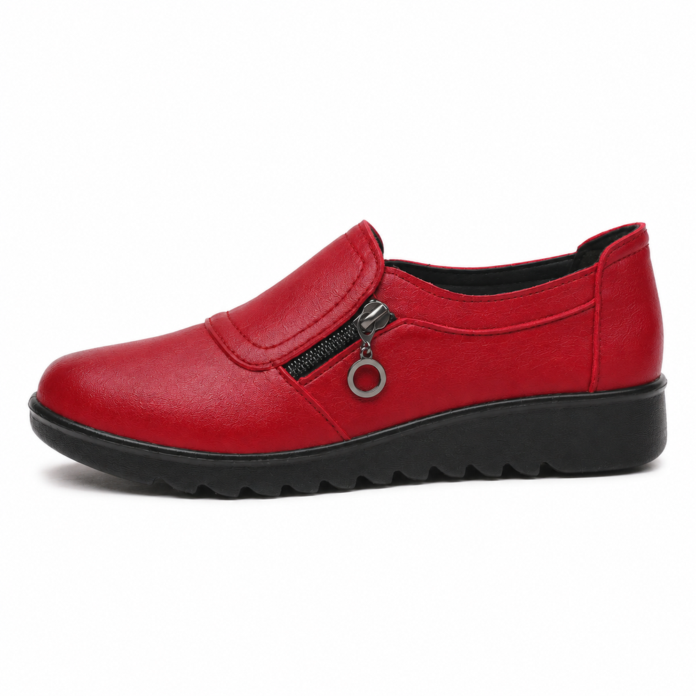 Trapani Orthopedic Flats - Red - side view