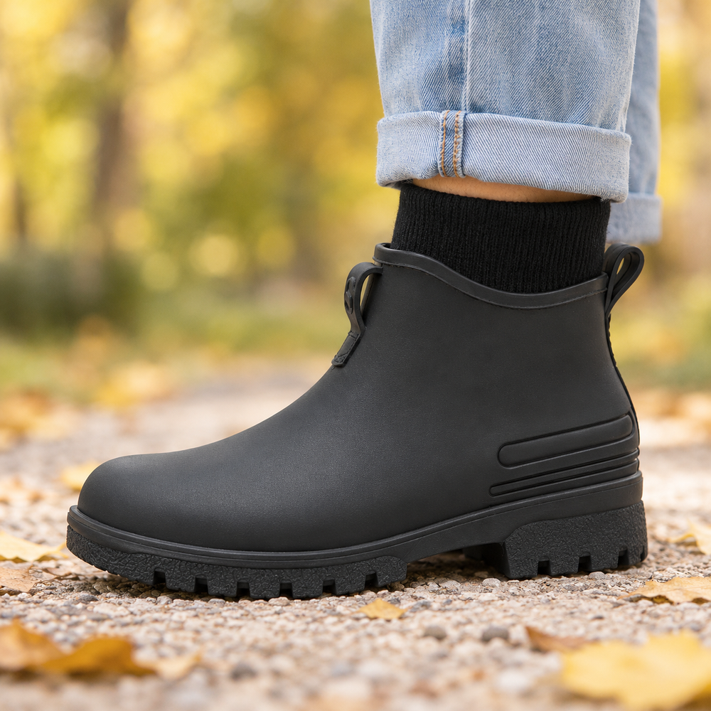 Tirano Rain Boots in Black (side view)