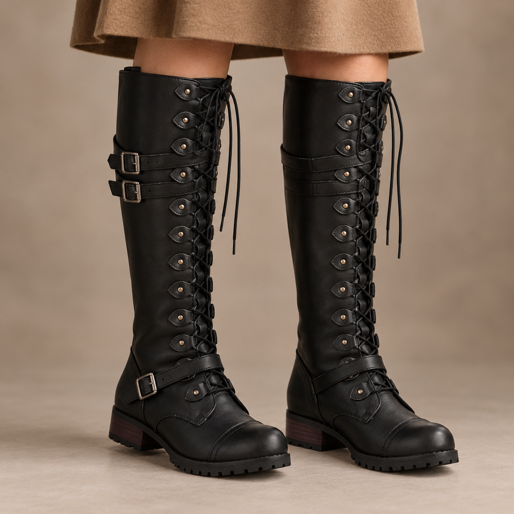 Pistoia Riding Boots in Black (on foot)