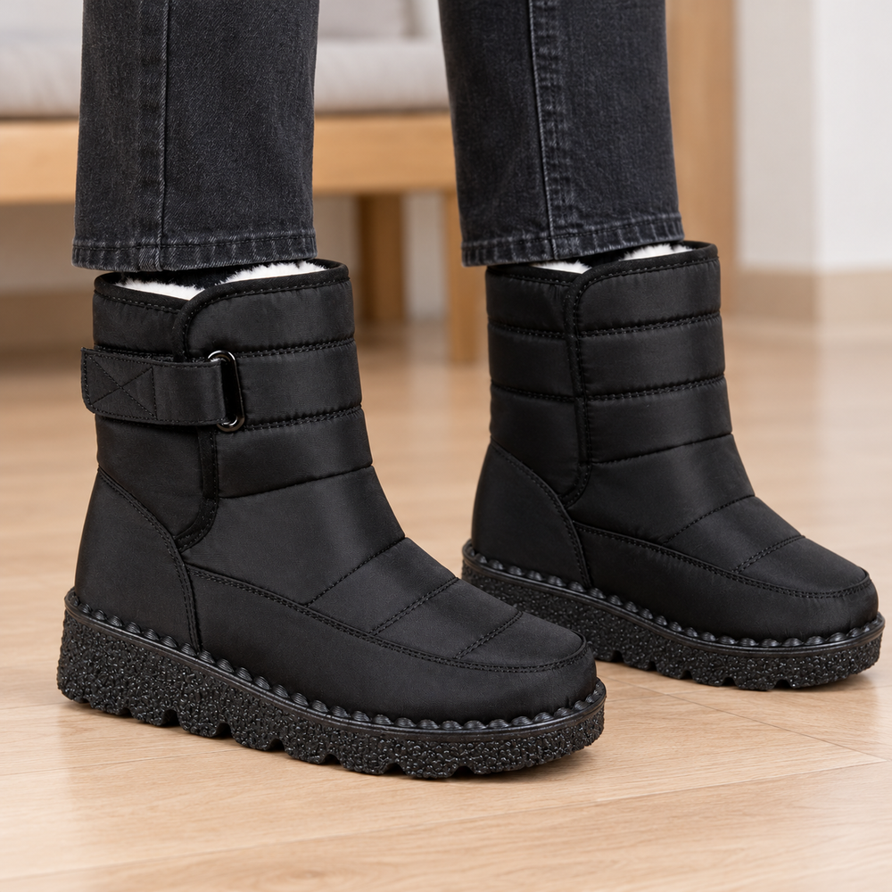 Bormio Orthopedic Snow Boots in Black (on foot)