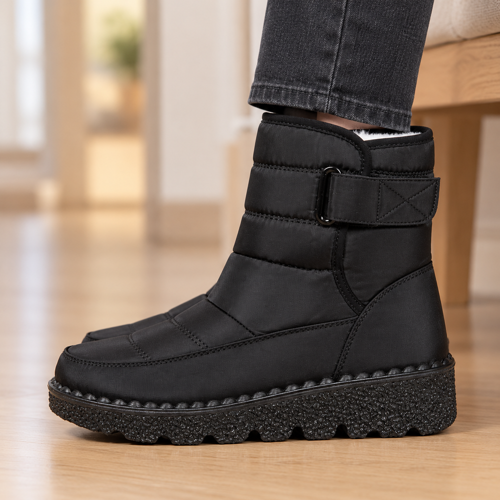 Bormio Orthopedic Snow Boots in Black (side view)