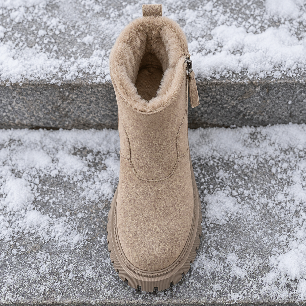 Cortina Snow Boots in Sand (inside view)