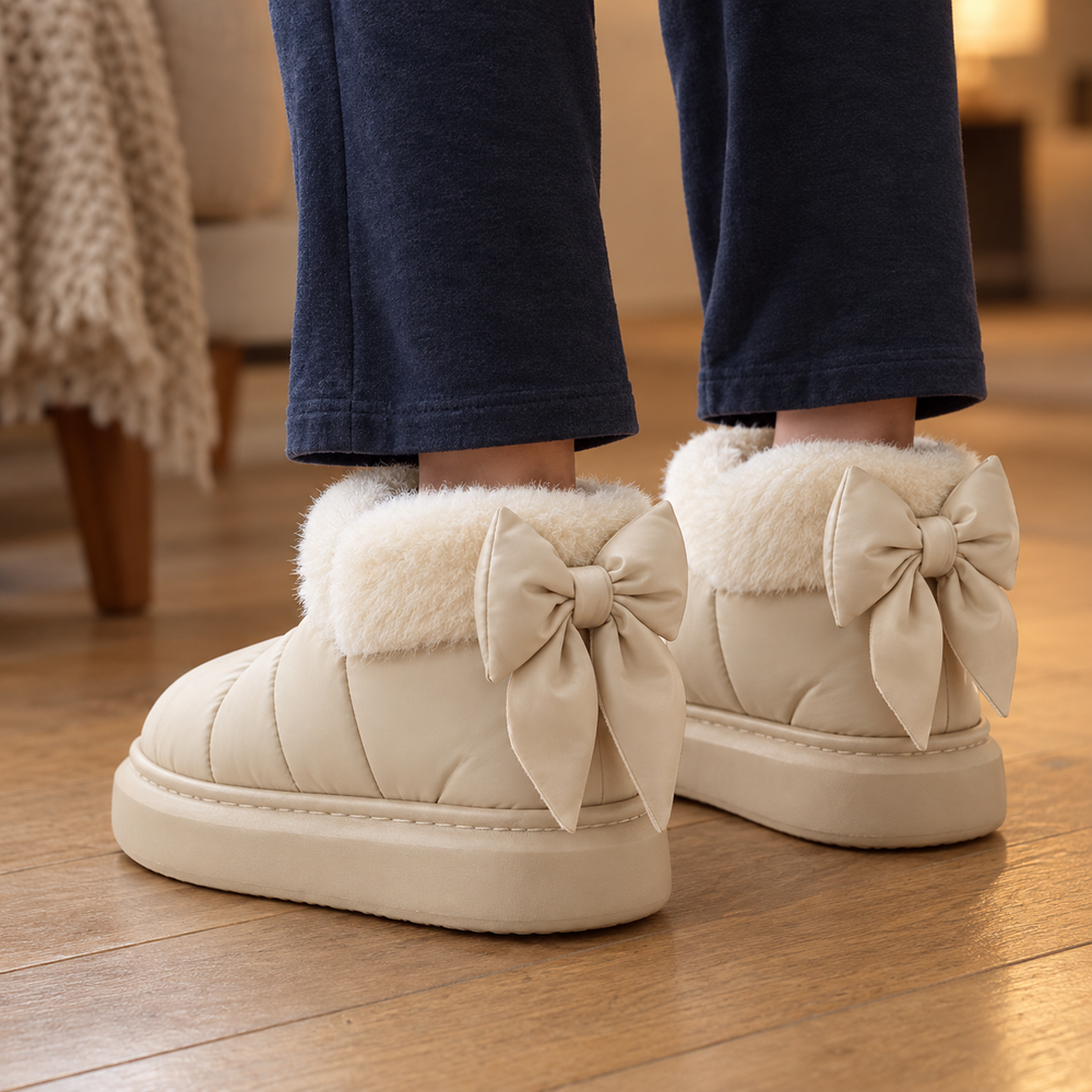 Brunico Slippers in Cream (on foot)