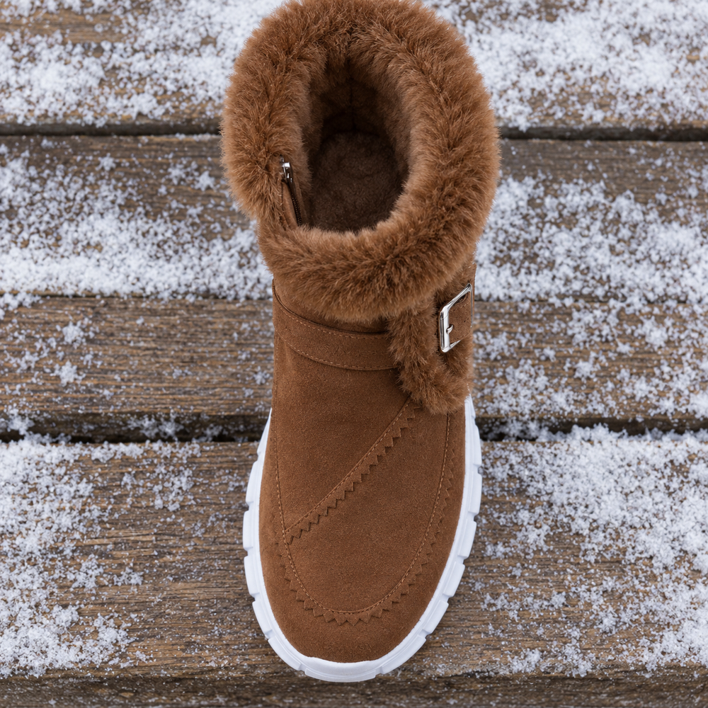 Dorgali Snow Boots in Chestnut (inside view)