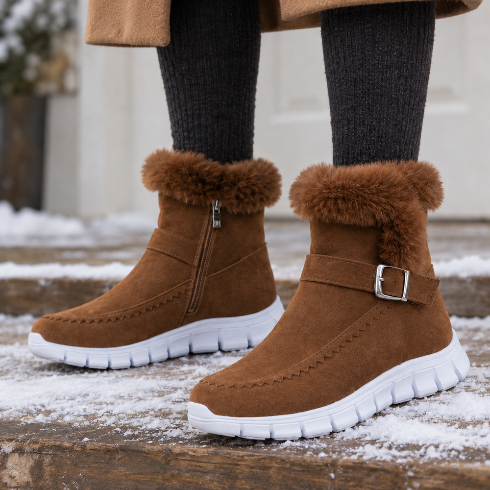 Dorgali Snow Boots in Chestnut (on foot)
