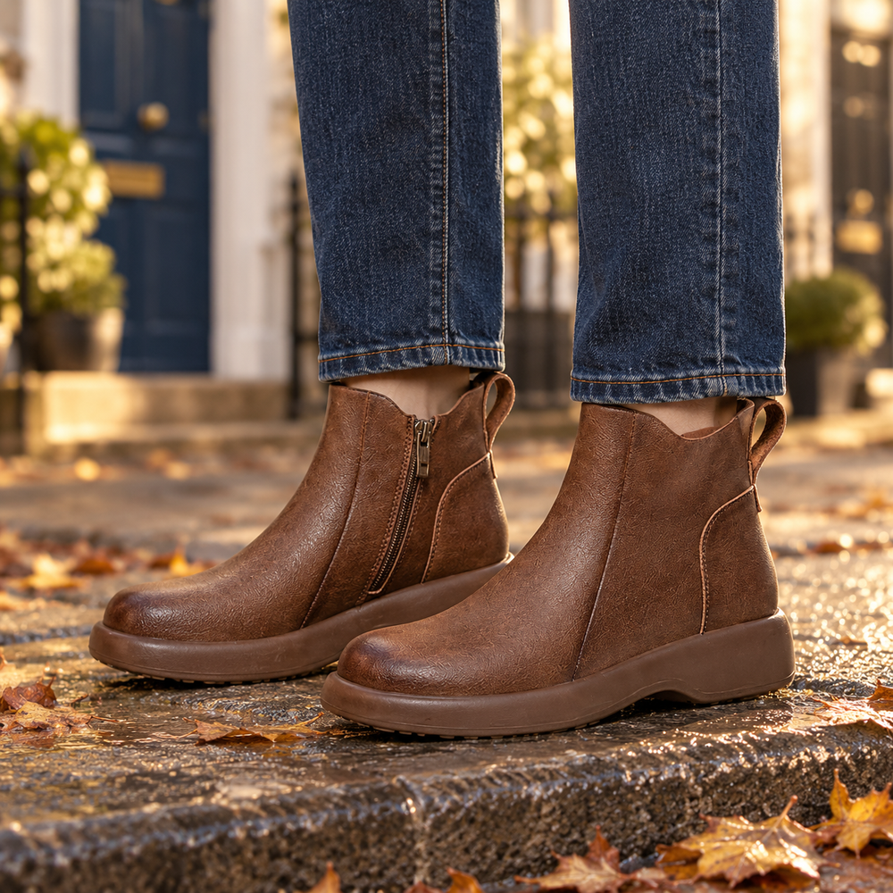 Montepulciano Ankle Boots in Walnut (on foot)