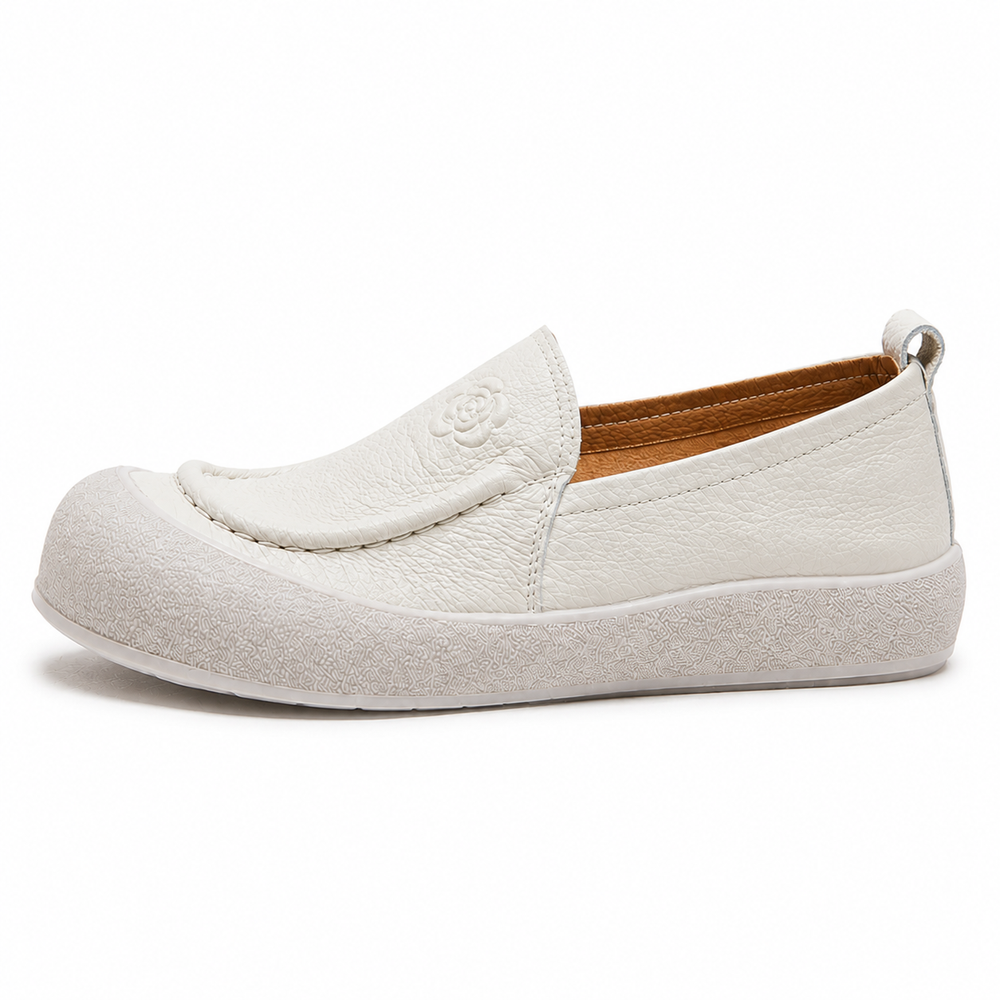 Carrara Orthopedic Moccasins - White - side view