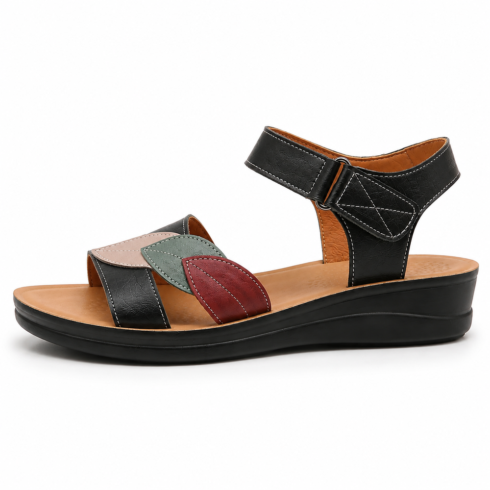 Varese Orthopedic Sandals - Black - side view