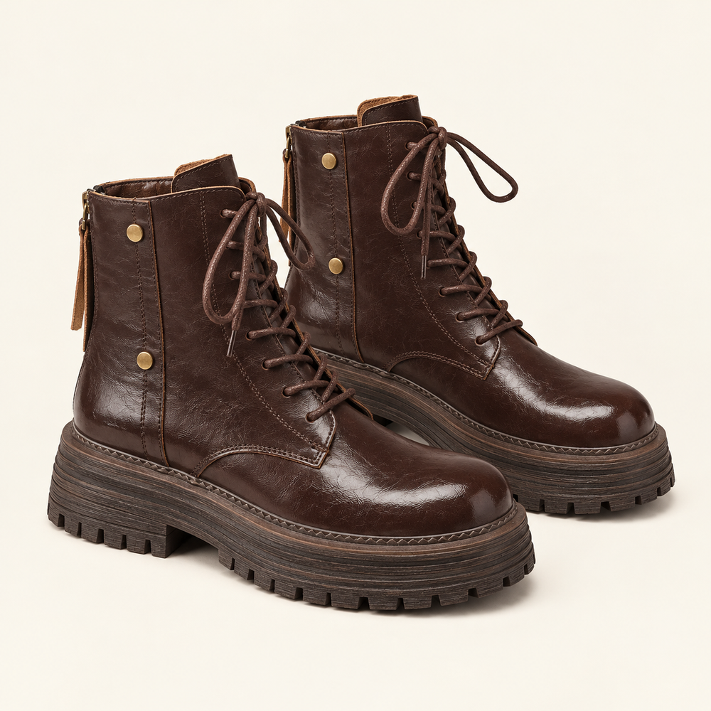 Empoli Lace-Up Boots in Espresso