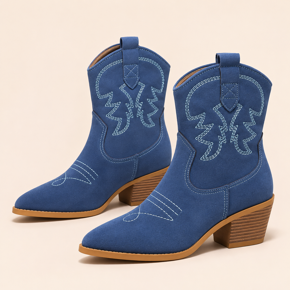 Massa Western Boots in Denim Blue