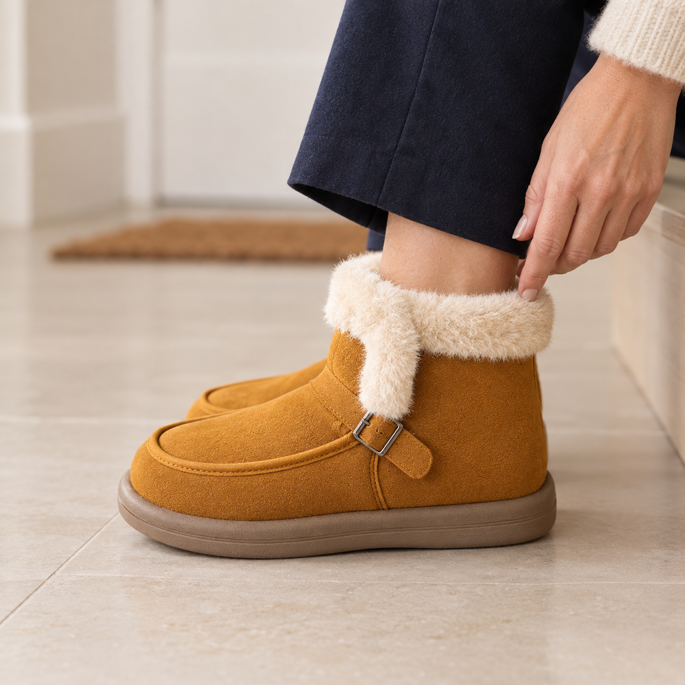 Sorano Orthopedic Ankle Boots in Caramel (side view)