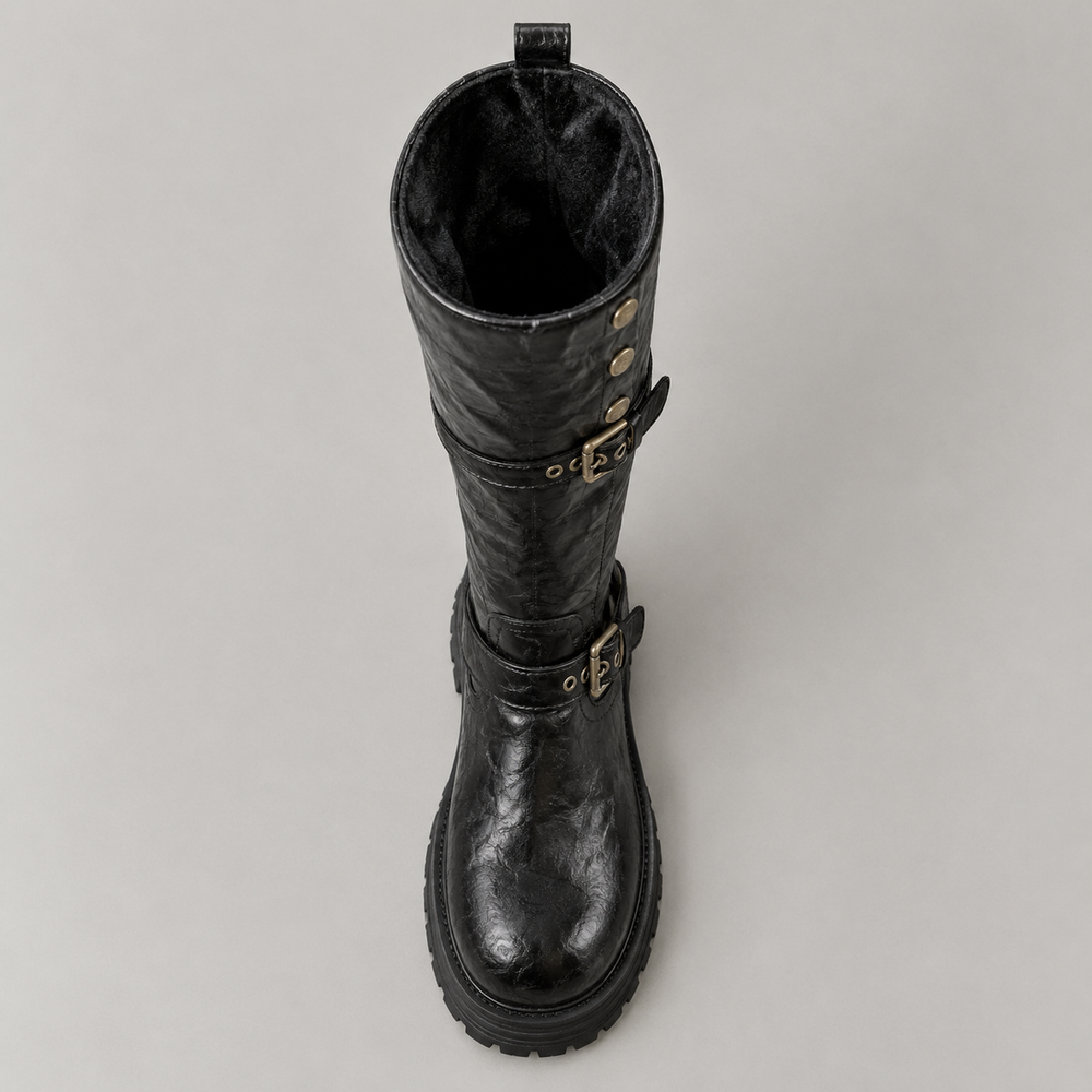 Lucca Riding Boots in Black (inside view)