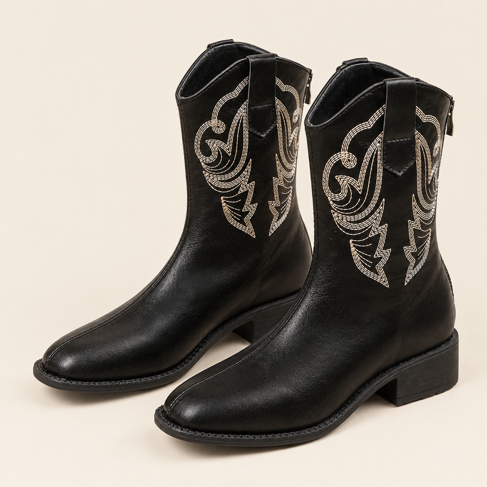 Pescia Western Boots in Black