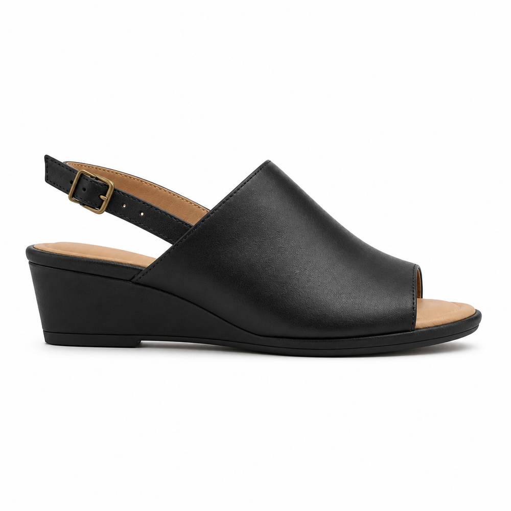 The Amalfi Orthopedic Sandals - Black - side view