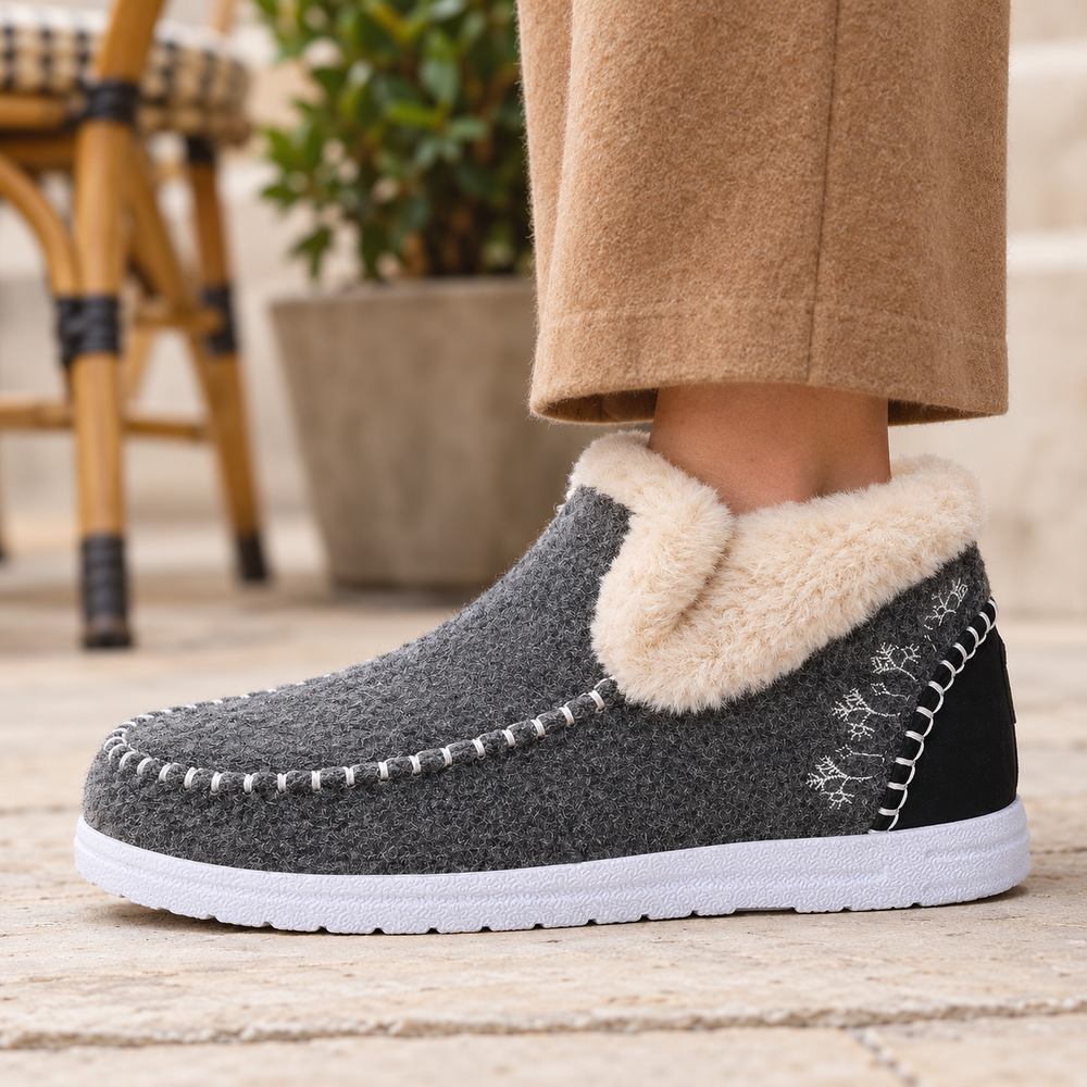 Recanati Moccasins in Charcoal (side view)