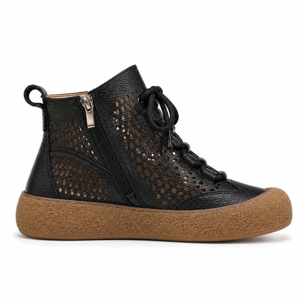 Ancona Orthopedic Ankle Boots - Black - side view